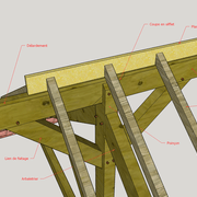 (fig 2) Détails du faîtage vu du lattis