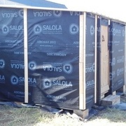 pose des tasseaux (de récup) en attendant le bardage