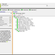 Onglet de calcul (avec recherche du plus petit profilé valide ou optimisation de l'entraxe)