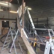 Emménagement du limon chez le serrurier pour la fabrication de la rampe