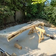 1ère étape - Sur les deux tréteaux cadets. Même sur l'extrémité, ils n'ont pas bronchés !