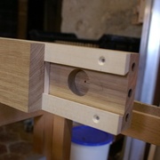 Coulisse verrouillage en bois (chêne et sycomore)