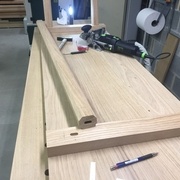 Fraisage avec la domino pour la fixation des pieds sur les traverses