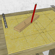**Tracé de l'épure :** Tracés des largeur de bois avec les pièces  .