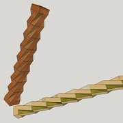 Effet torsadé sur bois équarris