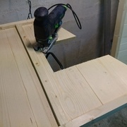 Découpe du passage de la poutre dans l'un des 4 montants