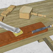 **5a/** Avec rigueur, nous bûchons la partie en queue d'aronde.