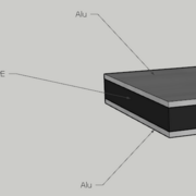 Détail d'une plaque de dibond