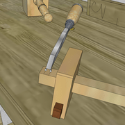 **Nota :** L'écartement des deux traits doit correspondre à l'épaisseur du bédane.