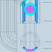 fig 5 Tracé géométral de fabrication de la lunette et bloc capable
