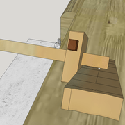 Trusquinage du parement depuis le champ de référence .