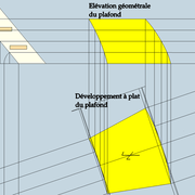 Élévation géométrale du plafond depuis le développement