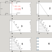Le tracé théorique des queues d'aronde découvertes d'ébéniste.