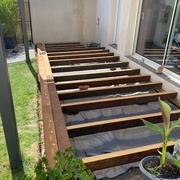 Pose du géotextile et des lames