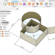 3 corps créés en une seule extrusion , le corps 1 est le quadrilatère il a (4) faces.