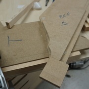 Patron du montant - patron de référence collé au ruban double-face.