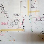 Face C :bout du limon du haut, face B bout du limon du bas, En bleu partie entaillée de 15 mm