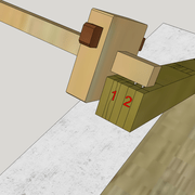 **Important :** Ici nous avons des doubles à tracer, donc deux pointage de trusquin depuis le parement!