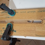 Retour au gabarit de découpe droite sur une chute de MDF