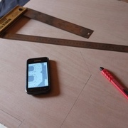 Je reporte ensuite les cotes sur un panneau de contreplaqué de 6mm.