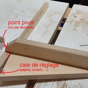 le mécanisme de réglage pour atteindre les 90°