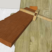 tracé du  trusquin pour tirer de large (sur les deux faces) depuis le champ de reference