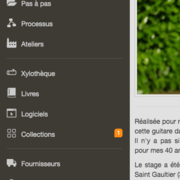 L'Air du Bois sur mobile (menu de navigation dans les catégories)