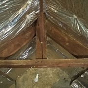 Entrait retroussé sur champ sur une ferme