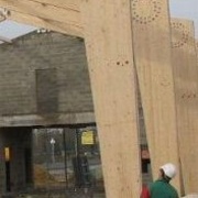 Pilier lamellé collé de charpente  contemporaine