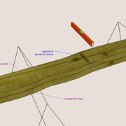 fig 2/  Sigle de La plumée de dévers tracé sur le bois