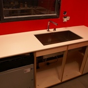 Plan de travail avec évier incrusté