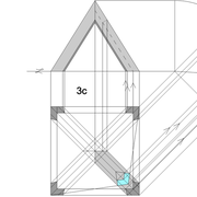 **3c/** L'épure complète du principe avec la section à six cotés
