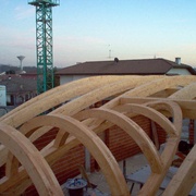 fig 6/ Exemple de l étude  de raccords et penetrations appliquée en charpente (lucarne cintrée sur dôme)  dehttp://www.archiexpo.es/