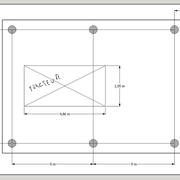 3/ Prise de cotes de dés en bétons pour accueillir un hangar agricole.(vue en plan)