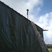 essai de mon éolienne de ventilation sur le conduit de mon poêle