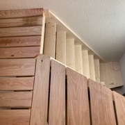 Vue de dessus de l'ensemble, la plateforme est biaise pour conserver un maximum la lumière en provenance des velux