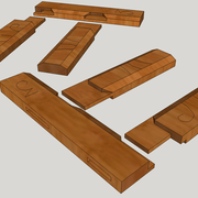 Pièce d'apprentissage petit cadre Raccordements de moulures (démontée).