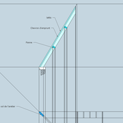 fig 6/ Mise en place du développement en élévation de la ferme d’arêtier