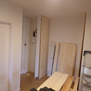 avant... ( je transpire déjà, 5 ème étage avec quelques panneaux trop grands pour l'ascenseur )