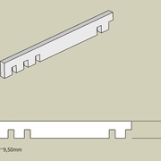 Repère de coupe du montant intermédiaire ext (Pièce bleue ciel)
