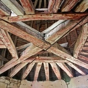 fig 2/ Prise de cotes d'une Tourelle circulaire (donjon) à couvrir  (Détail d enrayure d époque)       http://www.chateauduchillou.com/