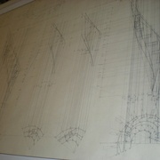 élévation de la première partie du limon intérieur, élevations pour coupe à crochet