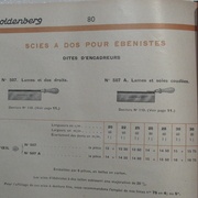 Goldenberg 1934 : scies à dos pour ébénistes