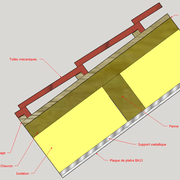 fig 4 La coupe  décomposée de la toiture d exemple (éléments de charges permanentes)