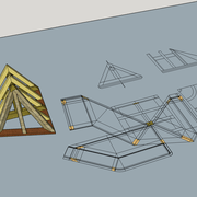 Art du trait traditionnel (épure pratique d'apprentissage)  sur support numérique (sketchup)