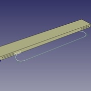Une vue 3D du profil et du chemin prépositionnés