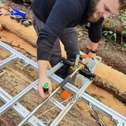Réalisation de la 1ere coupe afin d'établir une surface de pose pour les prochaines coupes