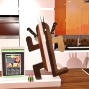 Multiples modeles possible,conception sketchup 2017,Render 3D kerkythea:bloc de couteaux,dock pour Ipad/Tablet,preparez votre diner et regarde un video de cuisine en meme temps.