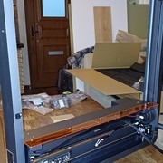 Bien maintenir l'axe des X avant de retourner la machine sinon il tombe d'un coup