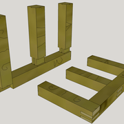 La pièce d'apprentissage : Assemblages d'angles enfourchements doubles/flottage et intermédiaire à tenons mortaises doubles traditionnels.
